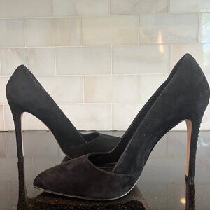 Alice + Olivia Dina Black Suede Heels